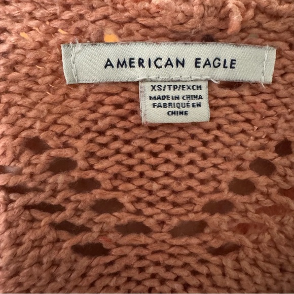 American Eagle Outfitters Peach/Pink Cropped Cardigan Sweater - Picture 3 of 8